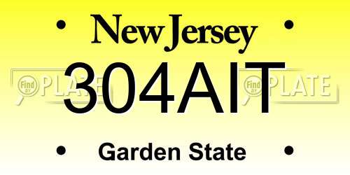 304AIT New Jersey License Plate