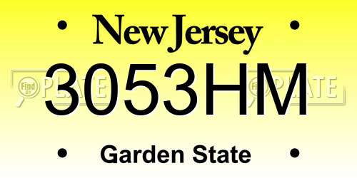 3053HM New Jersey License Plate