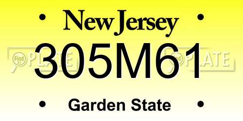 305M61 New Jersey License Plate