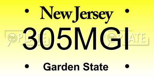 305MGI New Jersey License Plate