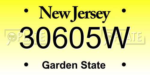 30605W New Jersey License Plate