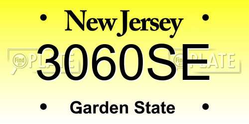 3060SE New Jersey License Plate