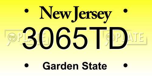 3065TD New Jersey License Plate