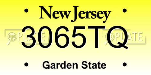 3065TQ New Jersey License Plate
