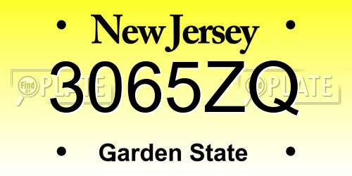 3065ZQ New Jersey License Plate