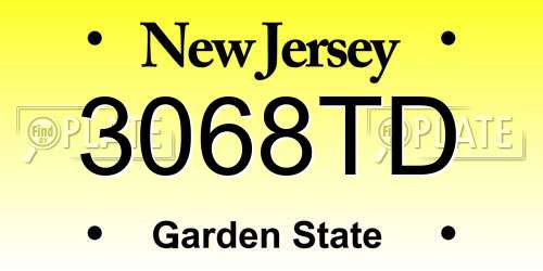 3068TD New Jersey License Plate