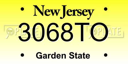 3068TO New Jersey License Plate