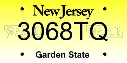 3068TQ New Jersey License Plate
