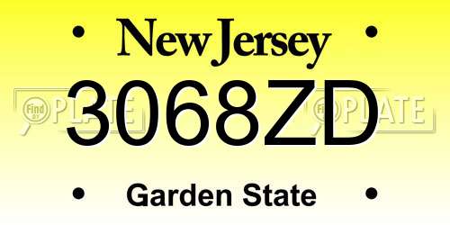 3068ZD New Jersey License Plate