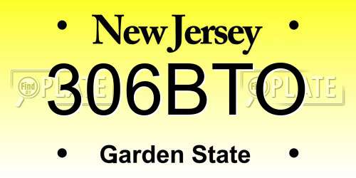306BTO New Jersey License Plate