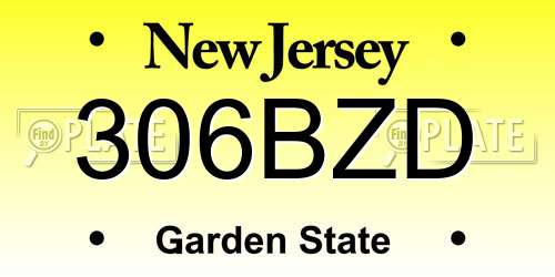 306BZD New Jersey License Plate