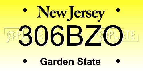 306BZO New Jersey License Plate