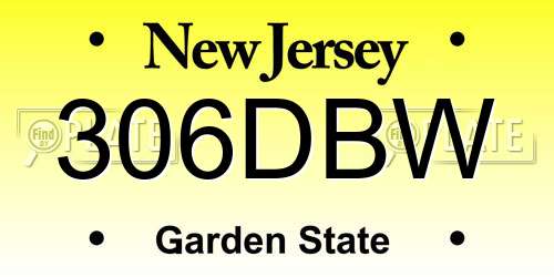 306DBW New Jersey License Plate