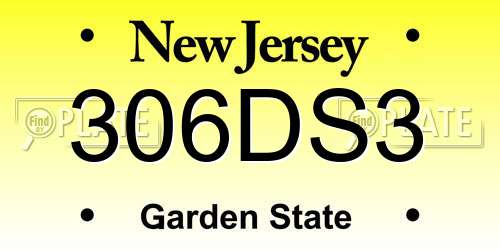 306DS3 New Jersey License Plate