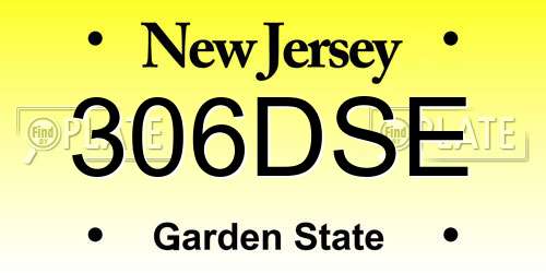 306DSE New Jersey License Plate
