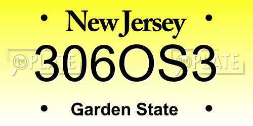 306OS3 New Jersey License Plate
