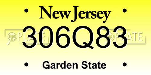 306Q83 New Jersey License Plate