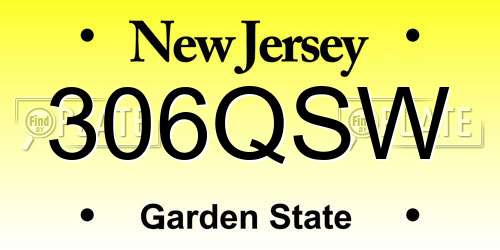 306QSW New Jersey License Plate