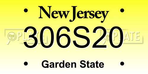 306S20 New Jersey License Plate