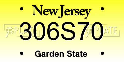 306S70 New Jersey License Plate