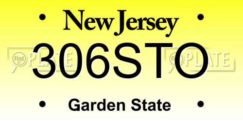 306STO New Jersey License Plate