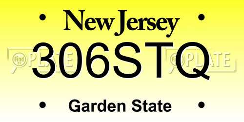 306STQ New Jersey License Plate