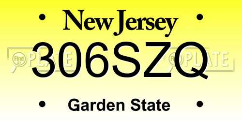 306SZQ New Jersey License Plate