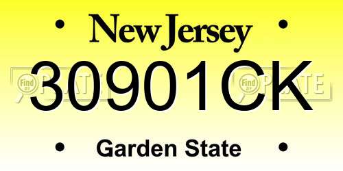 30901CK New Jersey License Plate