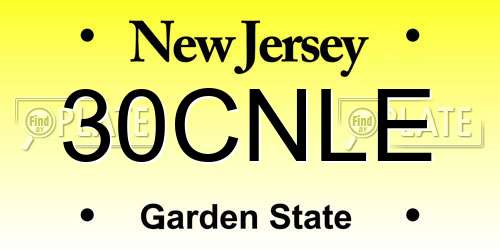30CNLE New Jersey License Plate