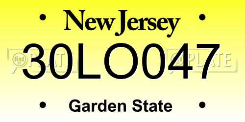 30LO047 New Jersey License Plate