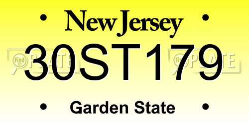 30ST179 New Jersey License Plate