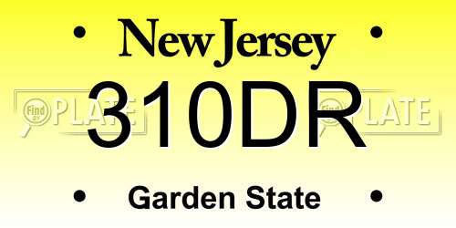 310DR New Jersey License Plate
