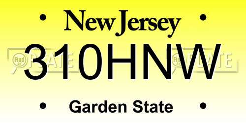 310HNW New Jersey License Plate