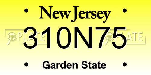 310N75 New Jersey License Plate