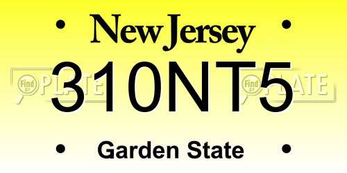 310NT5 New Jersey License Plate