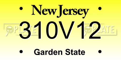 310V12 New Jersey License Plate
