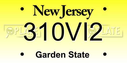 310VI2 New Jersey License Plate