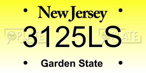 3125LS New Jersey License Plate