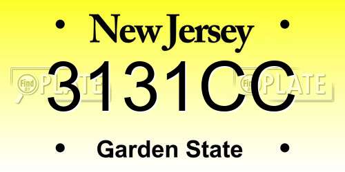 3131CC New Jersey License Plate