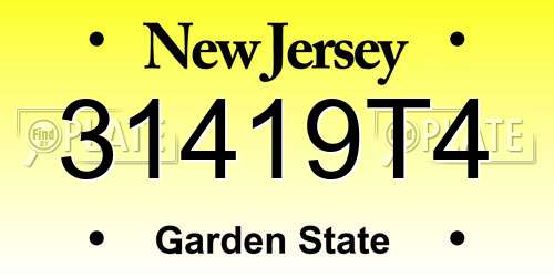 31419T4 New Jersey License Plate