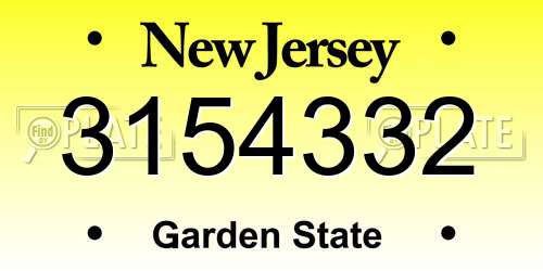 3154332 New Jersey License Plate