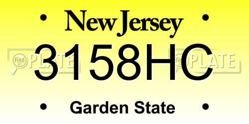 3158HC New Jersey License Plate