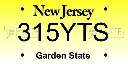 315YTS New Jersey License Plate