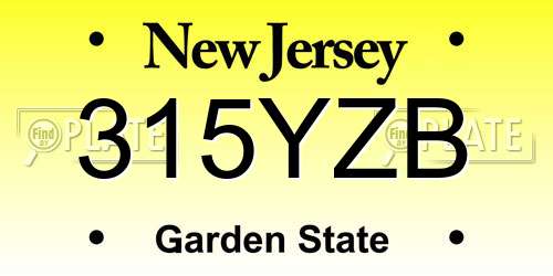 315YZB New Jersey License Plate