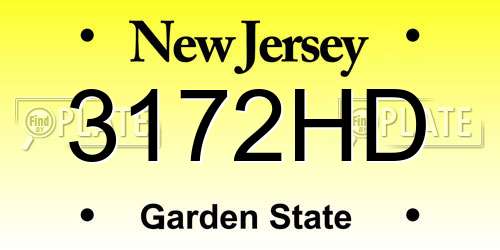 3172HD New Jersey License Plate