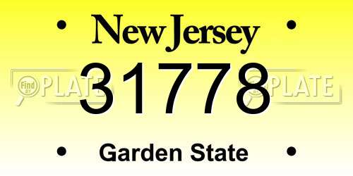 31778 New Jersey License Plate