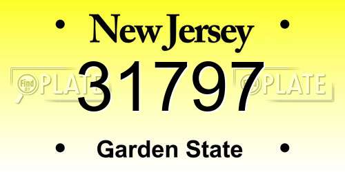 31797 New Jersey License Plate