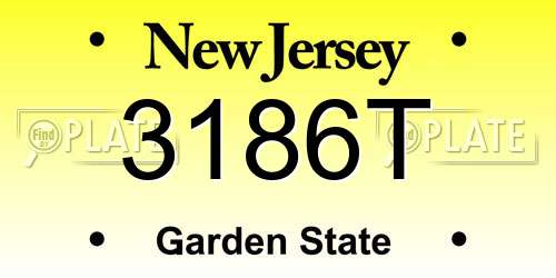 3186T New Jersey License Plate