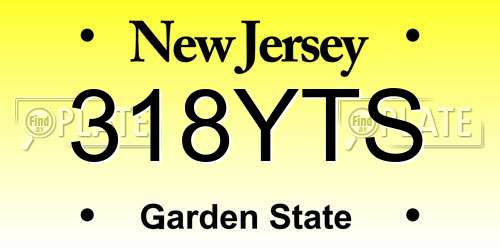 318YTS New Jersey License Plate