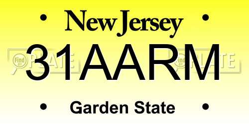 31AARM New Jersey License Plate